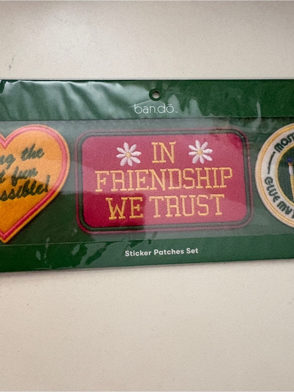 NWT Ban.do Sticker Patch Set In Friendship We Trust